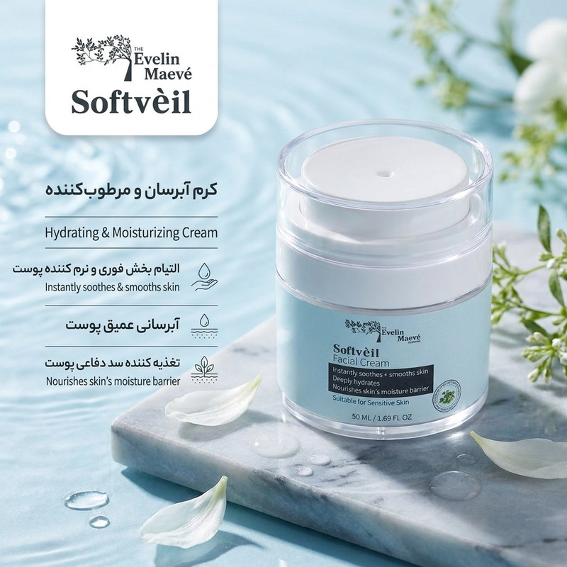 کرم تقویت کننده و آبرسان صورت راهکارهای اولین میو مدل سافتویل مناسب برای انواع پوست حجم 50 میلی لیتر