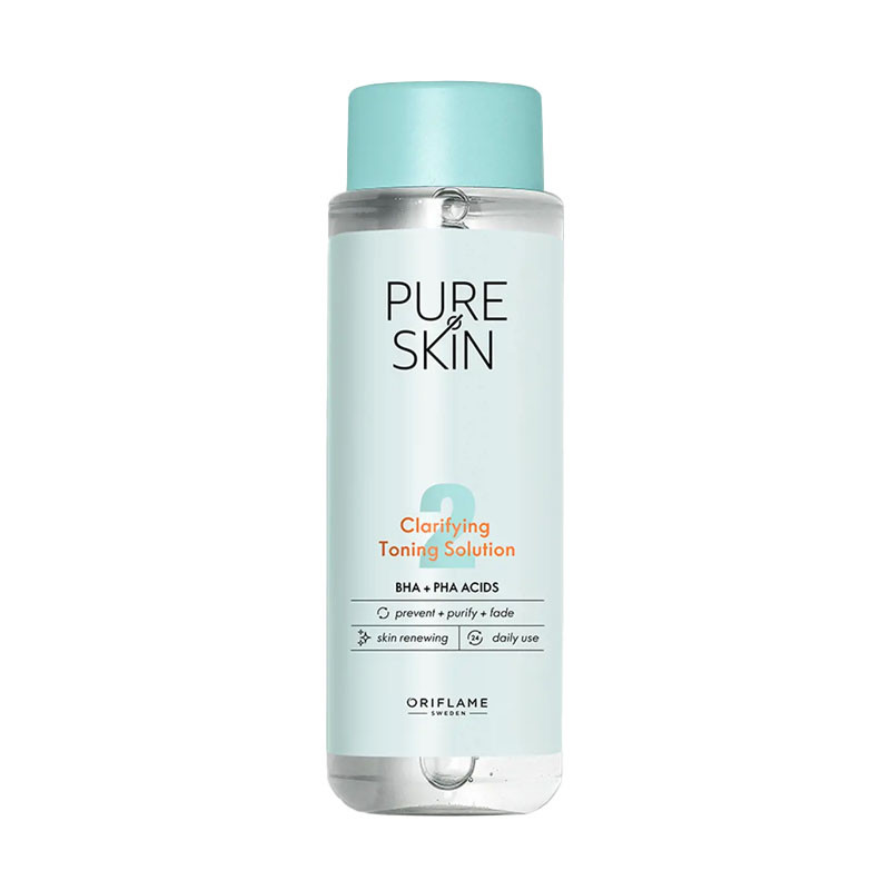 تونر صورت اوریفلیم مدل Pure Skin Clarifying Toning Solution مناسب پوست چرب و آکنه ای حجم 150 میلی لیتر
