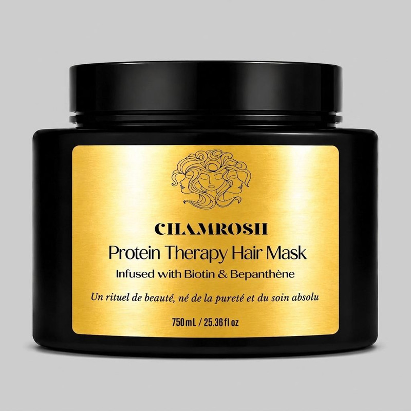 ماسک مو صاف کننده چمروش مدل پروتئین تراپی مناسب برای موهای کراتین شده و آسیب دیده حجم 750 میلی لیتر