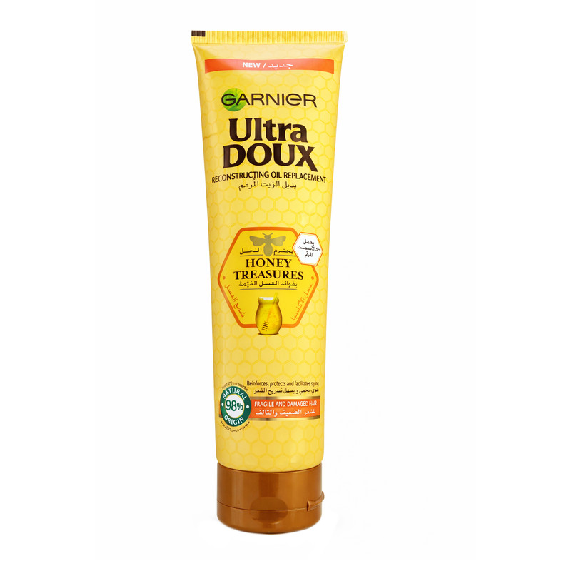 ماسک مو ترمیم کننده گارنیه مدل UltraDoux مناسب برای موهای آسیب دیده حجم 300 میلی لیتر
