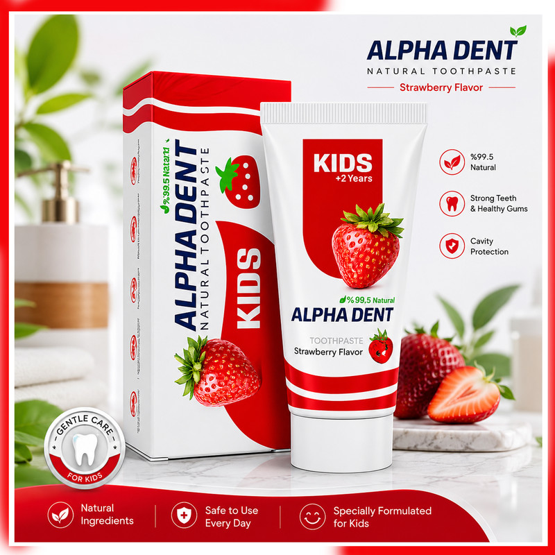 خمیردندان کودک آلفادنت مدل N-G-Strawberry حجم 50 میلی لیتر مجموعه 6 عددی