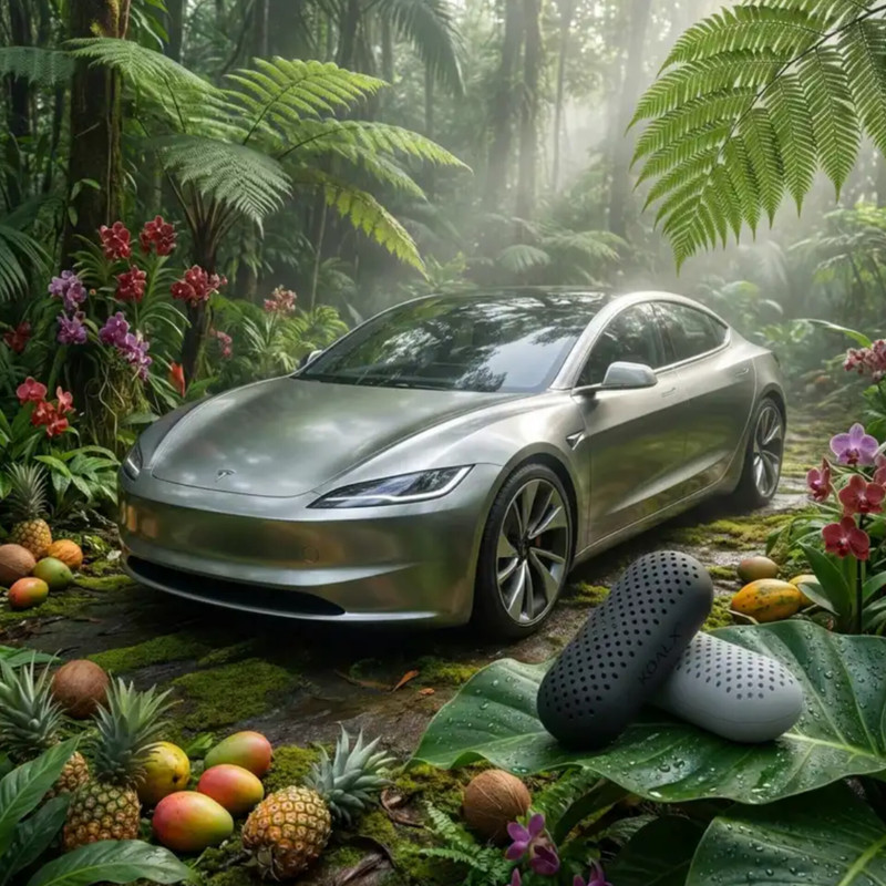 بوگیر و خوشبوکننده خودرو کوال ایکس مدل CAR QUAD ECOSYSTEM رایحه تروپیکال میوه های استوایی حجم 600 میلی لیتر بسته 4 عددی