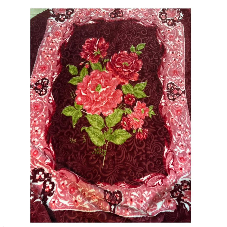 پتو 1 نفر گلبافت مدل گل برجسته کد 130 سایز 220x160 سانتیمتر
