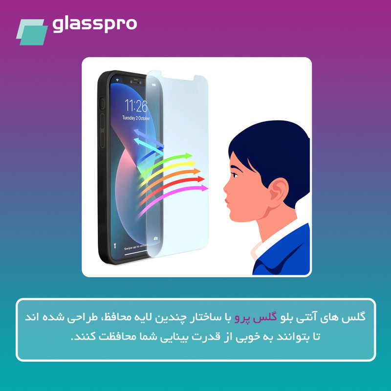محافظ صفحه نمایش آنتی بلو گلس پرو مدل Eye Care مناسب برای گوشی موبایل اچ ام دی Pulse Plus
