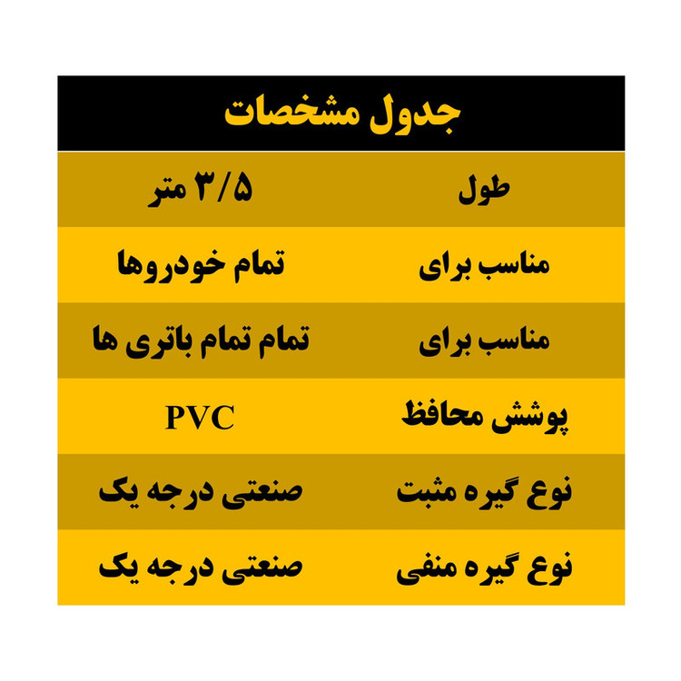 کابل اتصال باتری به باتری موتورسیکلت مدل Cross 1100A-3.5m مجموعه دو عددی