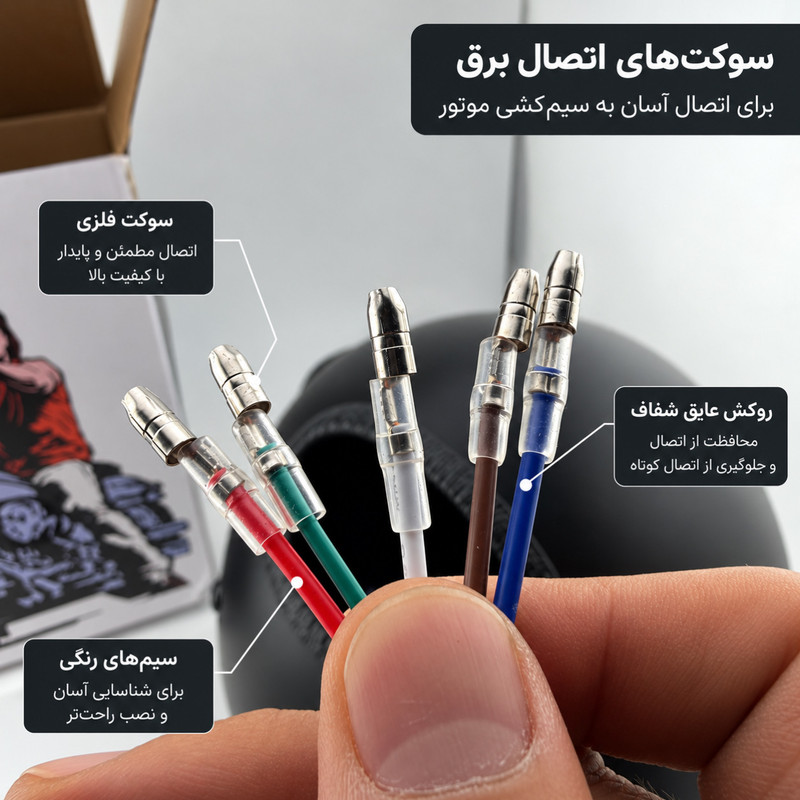 چراغ جلو موتور سیکلت دیلایت و راهنما دار مدل LED LENS