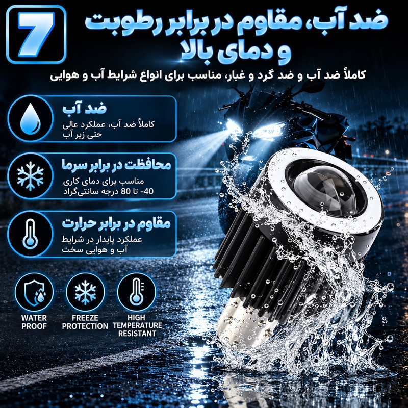 چراغ جلو هدلایت موتور سیکلت مدل دیلایت دار کد BA20D