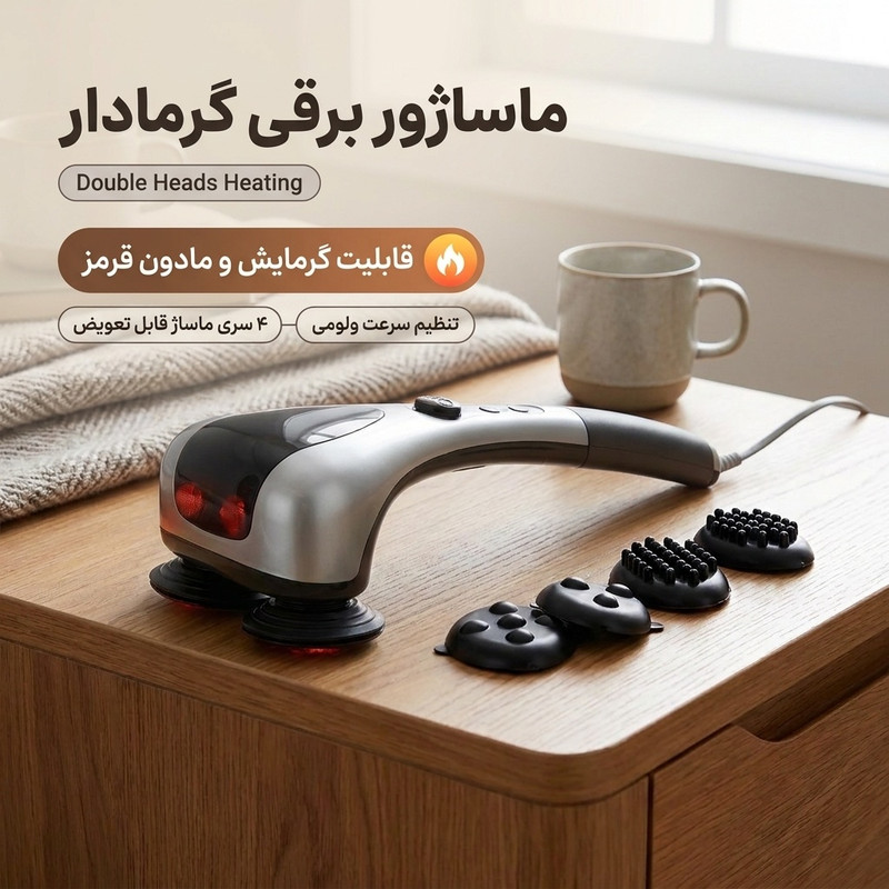 ماساژور گرمادار بامادون قرمزمدلDouble Heads Heating