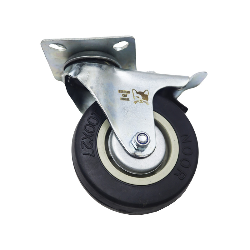 چرخ کفیدار پرشین کت مدل ترمزدار کد YPT-NO-LASTIK-KAFI-100*20MM