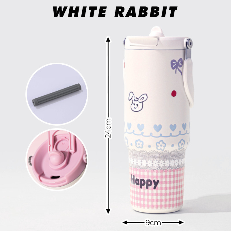 تراول ماگ مدل Happy با جنس استیل 316 و قابلیت حفظ دما تا ۱۰ ساعت، ظرفیت 0.9 لیتر
