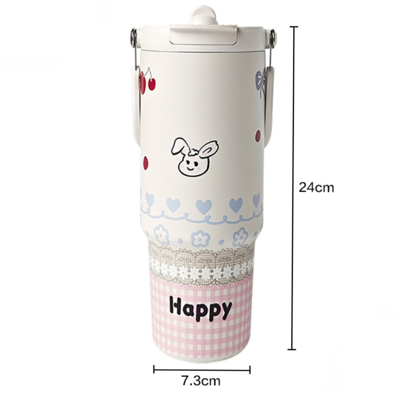 تراول ماگ مدل Happy با جنس استیل 316 و قابلیت حفظ دما تا ۱۰ ساعت، ظرفیت 0.9 لیتر