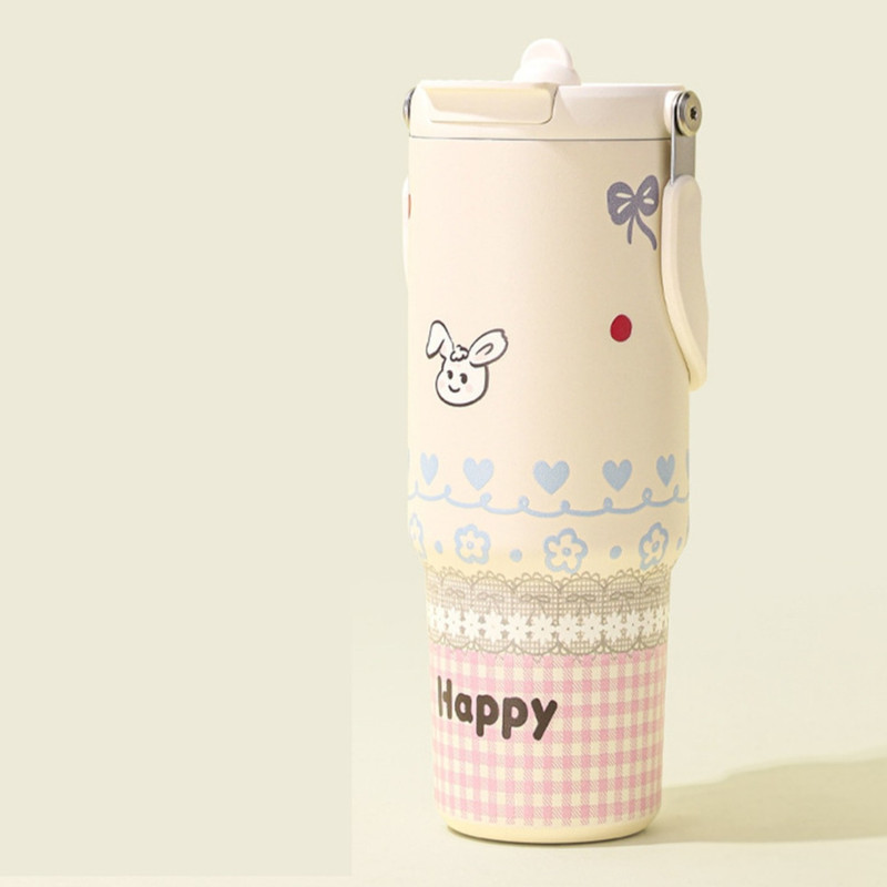 تراول ماگ مدل Happy با جنس استیل 316 و قابلیت حفظ دما تا ۱۰ ساعت، ظرفیت 0.9 لیتر