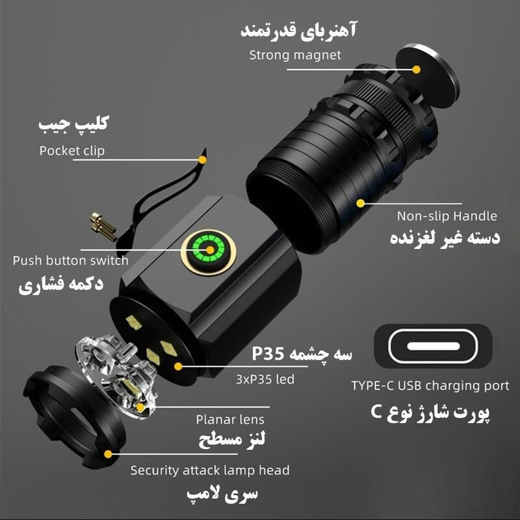 چراغ قوه دستی مدل mini-Magnet