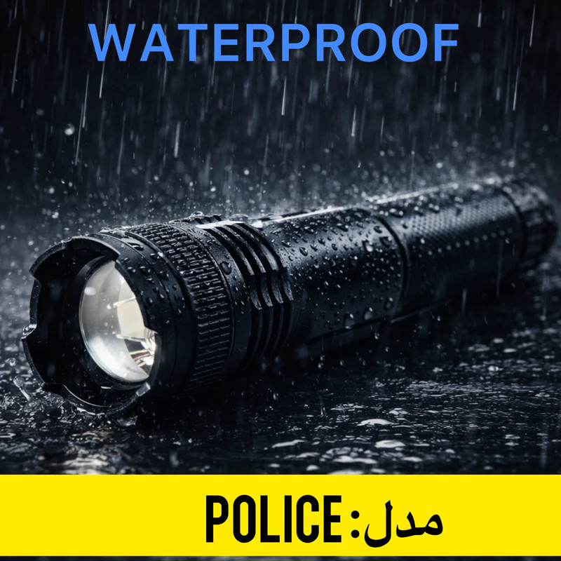 چراغ قوه دستی اسمال سان مدل POLICE-6528 با نور مهتابی