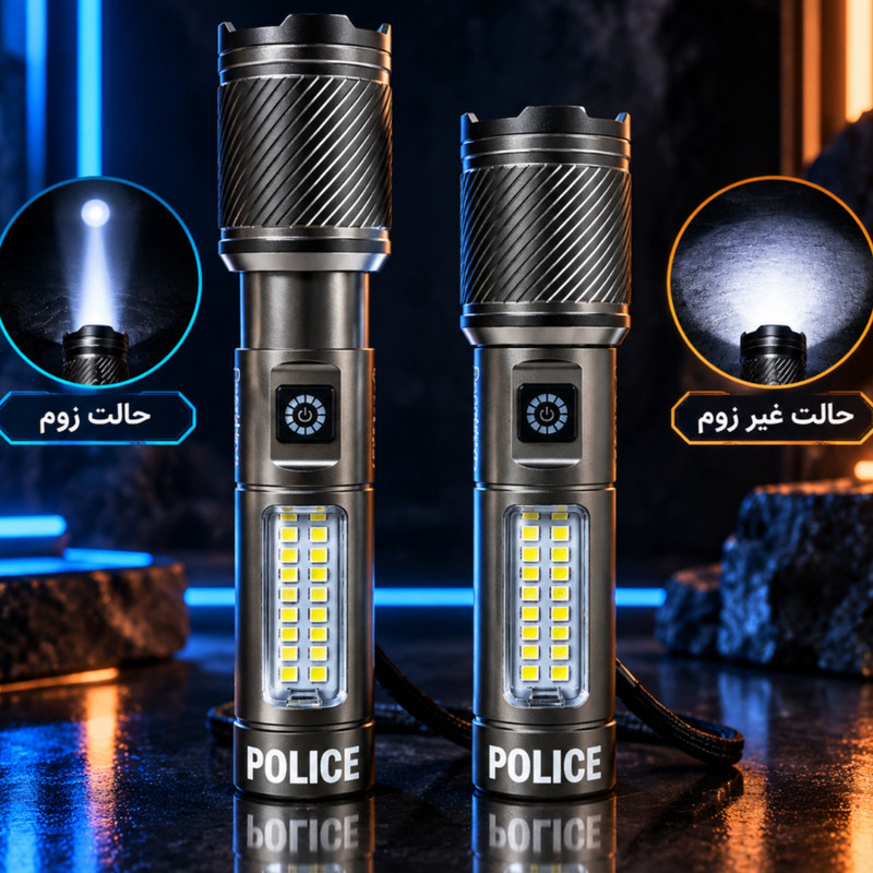 چراغ قوه دستی دیپ کینگ مدل POLICE -652 با نور مهتابی
