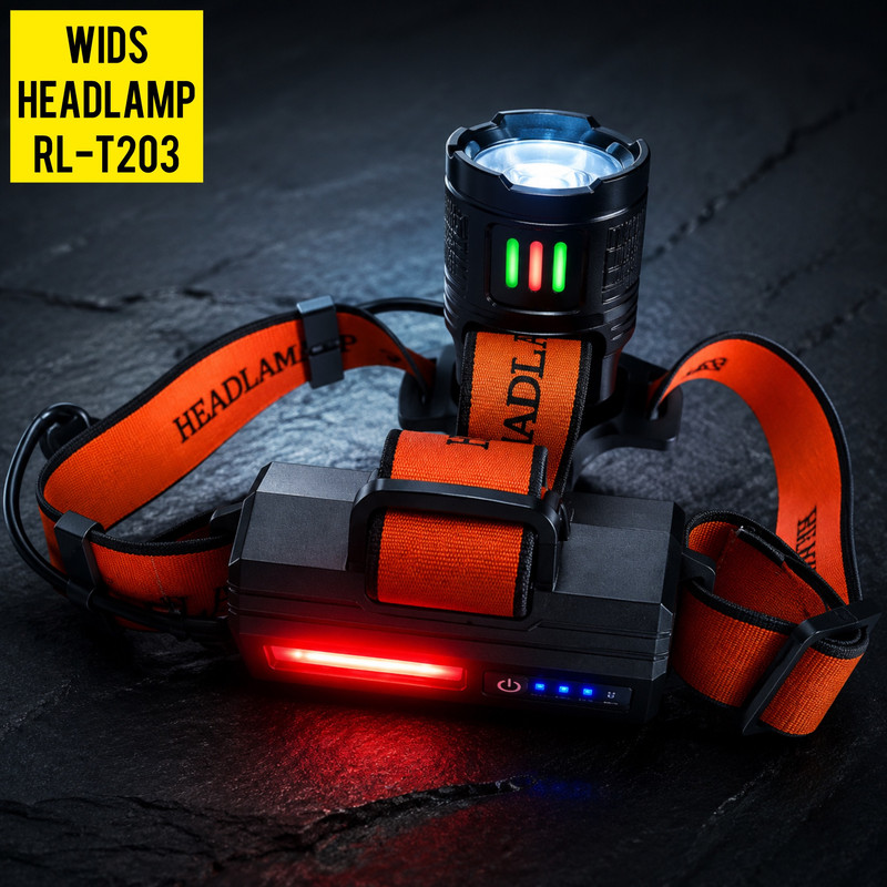 چراغ پیشانی ویدز مدل RL-T203 با نور مهتابی