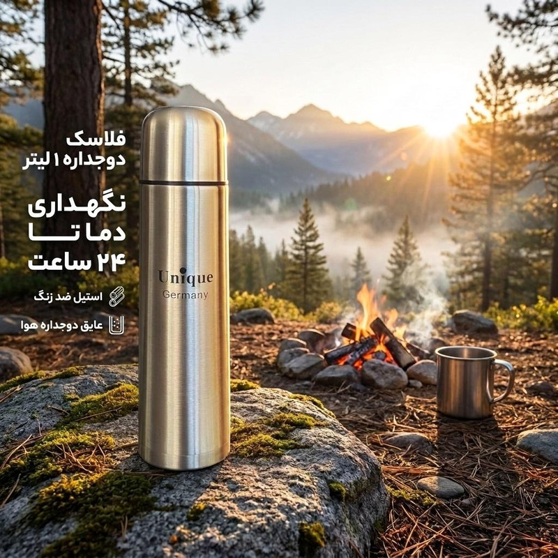 فلاسک مدل دوجداره گنجایش 1 لیتر