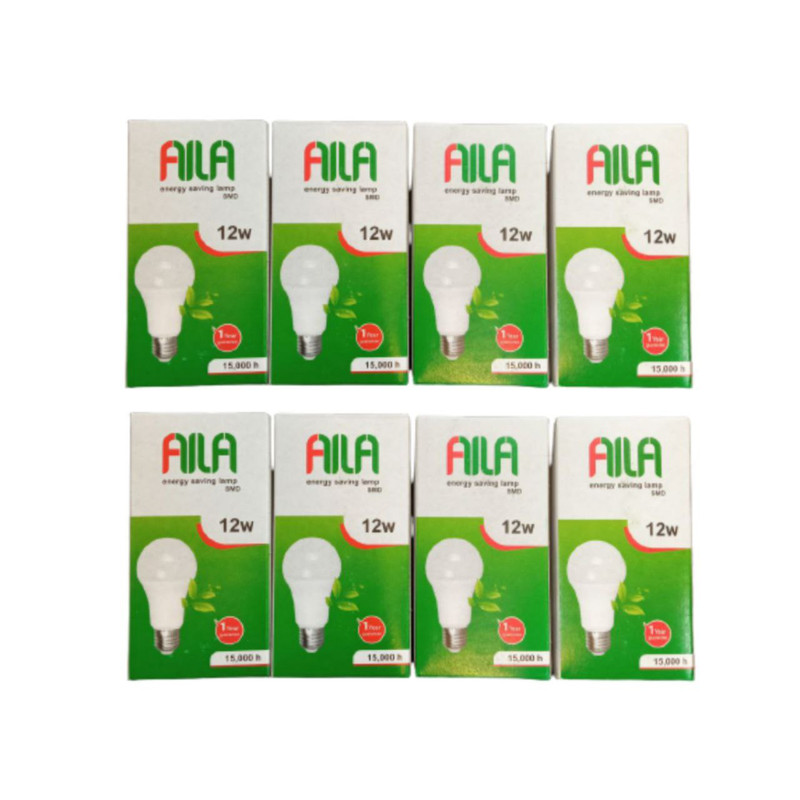 لامپ 12 وات آیلا مدل led پایه E27 بسته 8 عددی
