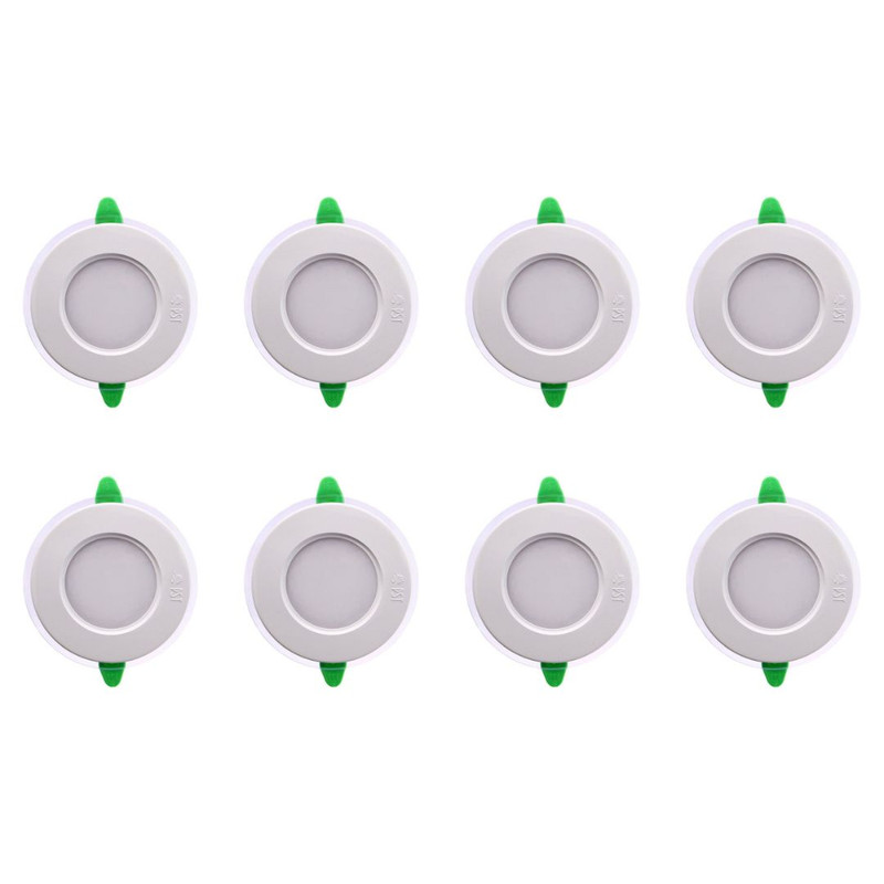 لامپ توکار 9 وات پارس شعاع توس مدل گلاریس دایره‌ای بسته 8 عددی
