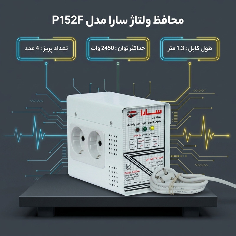 محافظ ولتاژ گروه صنعتی سارا ترانس مدل P152F