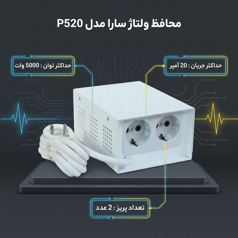 محافظ ولتاژ گروه صنعتی سارا ترانس مدل P520