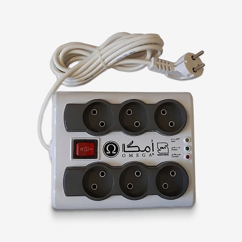 چند راهی برق و محافظ امگا مدل MM2