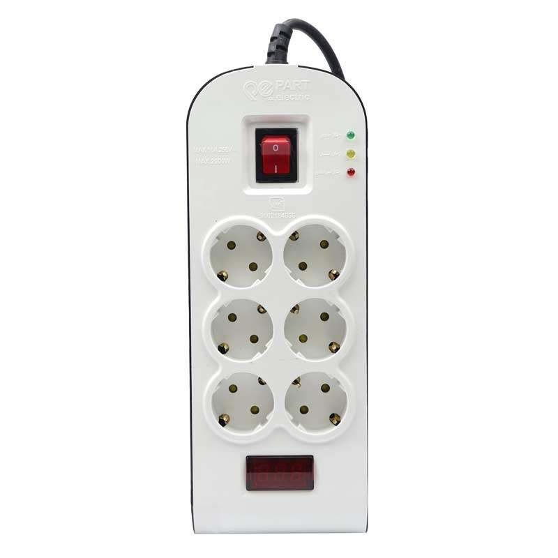 محافظ ولتاژ پارت الکتریک مدل شش خانه کد  P8796