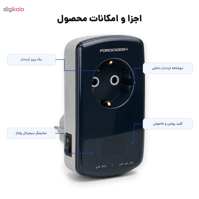 محافظ ولتاژ یخچال و فریزر فروزش مدل لوتوس LT-100DW