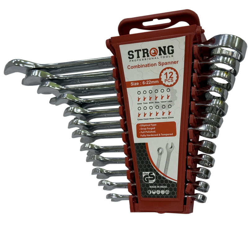 آچار یکسر تخت و یکسر رینگی استرانگ مدل SMT-STRONG-12PCS-22MM مجموعه 12عددی