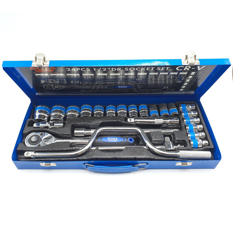 آچار بکس جغجغه ای باس مدل 24PCS-CR-V مجموعه 24 عددی