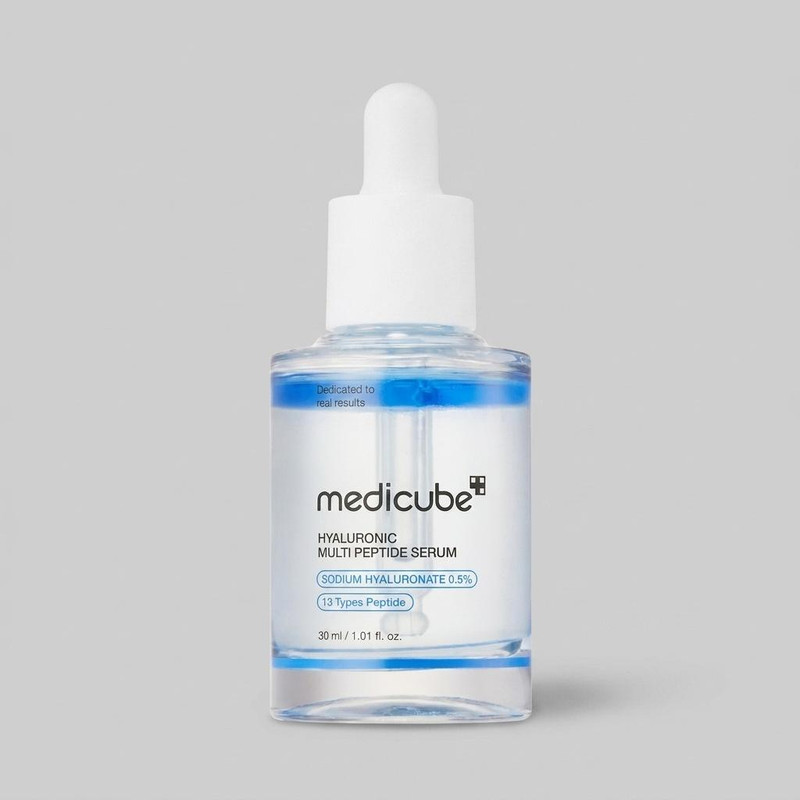 سرم آبرسان و جوانساز پوست مدیکیوب مدل Hyaluronic Multi Peptide مناسب برای انواع پوست حجم 30 میلیلیتر