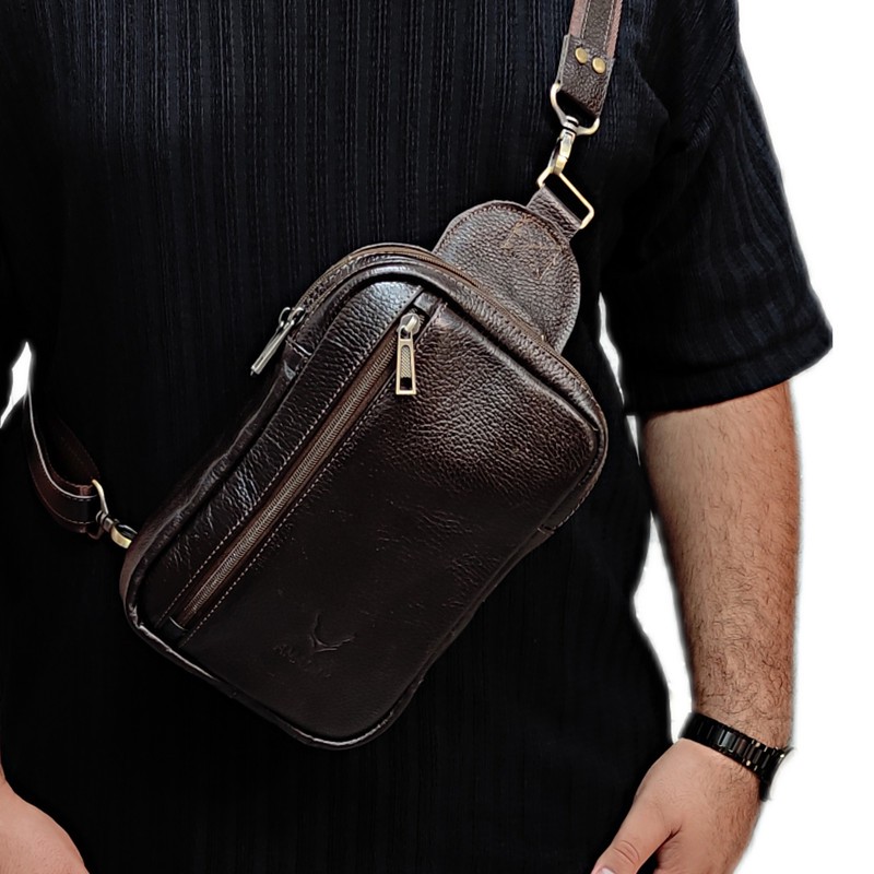 کیف کراس بادی مردانه چرم طبیعی آمادای مدل کامکار