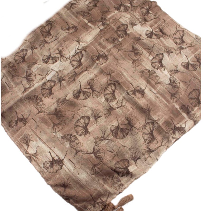 روسری زنانه نخی طرح گلدار منگولهدار 140 140 سانتیمتر