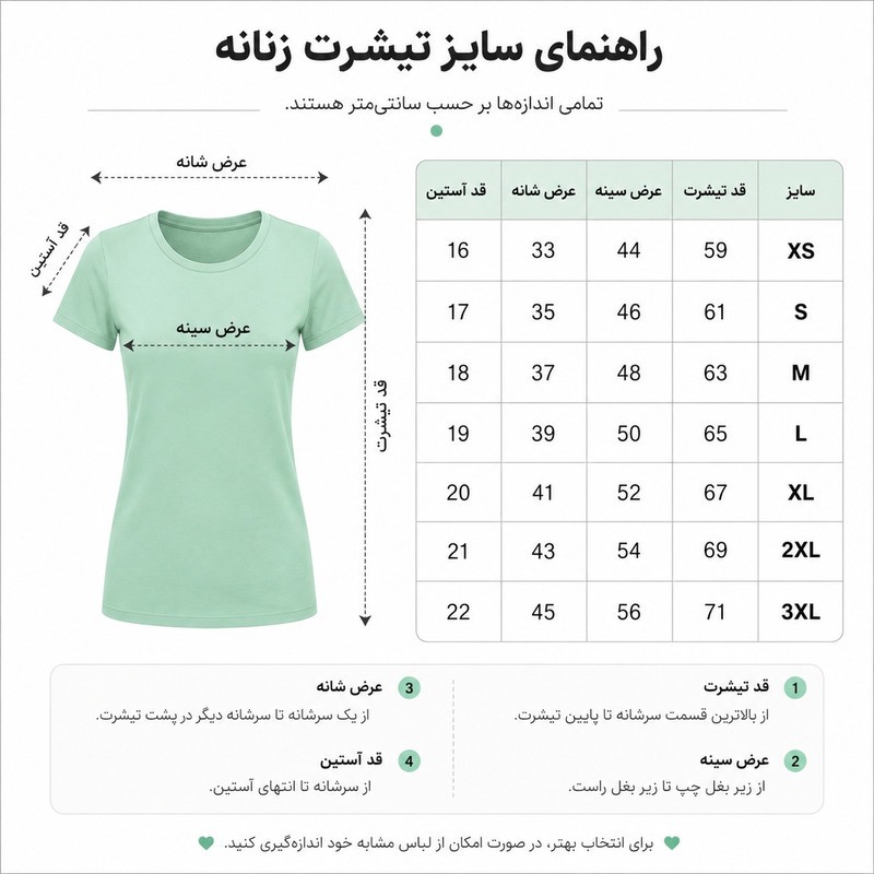 تیشرت آستین کوتاه زنانه پنبینه مدل نخ پنبه خالص اکونومی