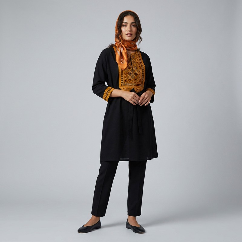 مانتو زنانه مدل بابوس و تافته کد tm-2886