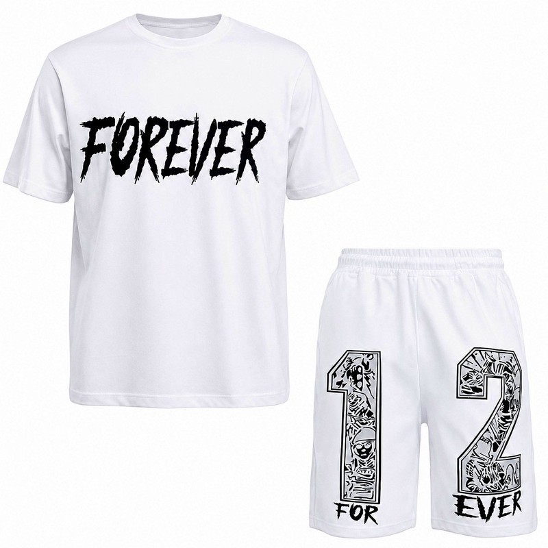 ست تیشرت آستین کوتاه و شلوارک راحتی مردانه مدل FOREVER