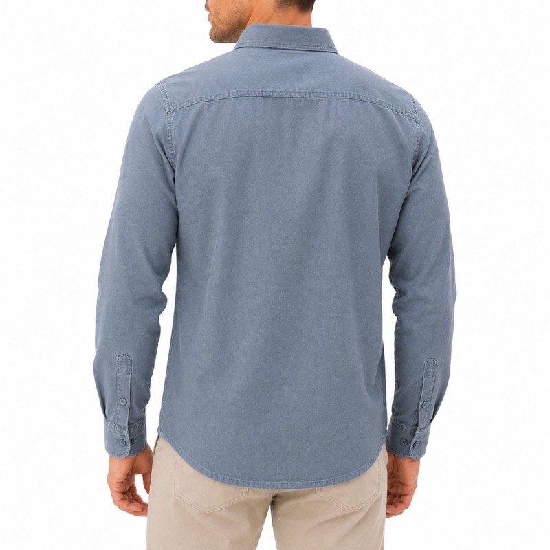 پیراهن مردانه آستین بلند آتا جین مدل کتان دو جیب