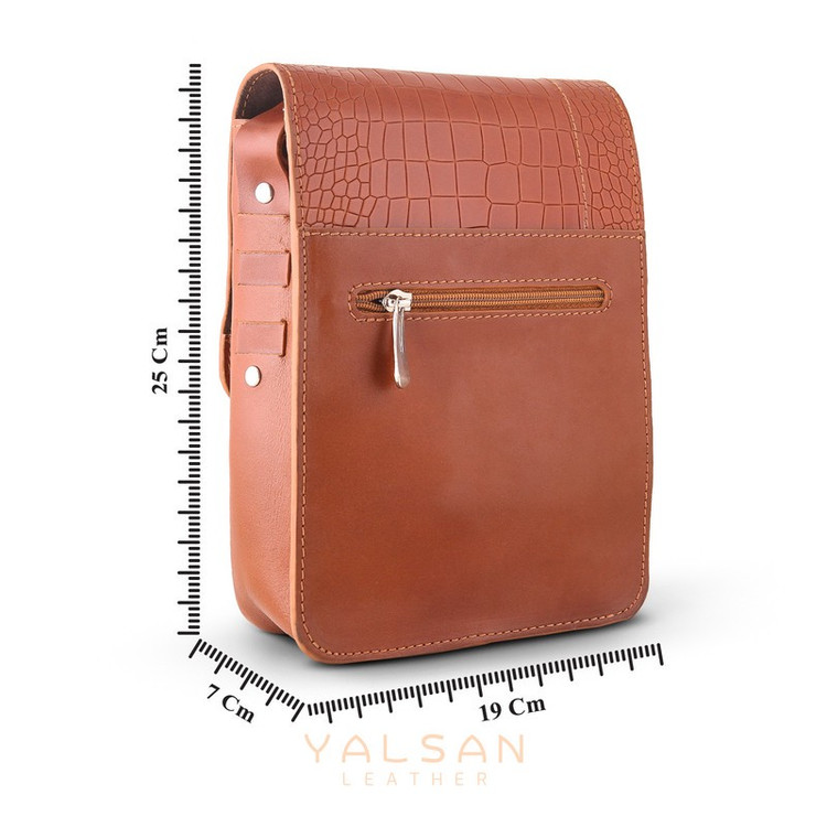 کیف رودوشی مردانه چرم یلسان مدل ماهان کد 010-PRM-02 دارای 3 محفظه