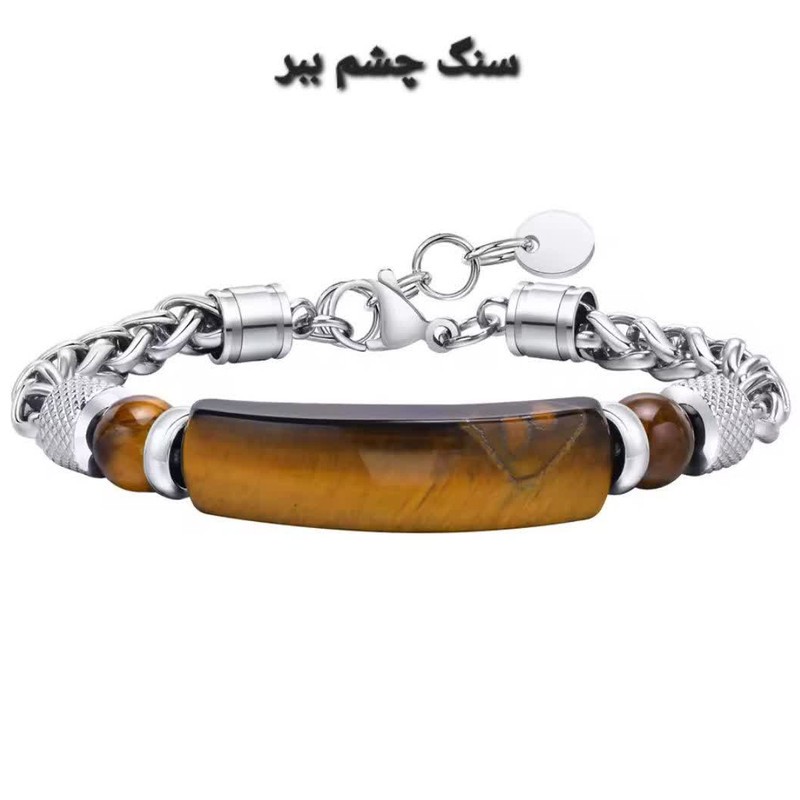 دستبند مردانه گالری گوهرسنگ مدل سنگی کد GS1476