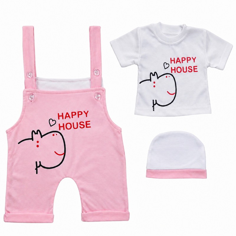 ست 3 تکه لباس راحتی نوزادی مدل Happy کد M44