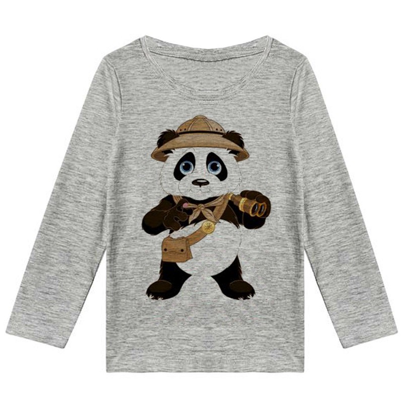 تیشرت آستین بلند دخترانه طرح پاندا کد F24