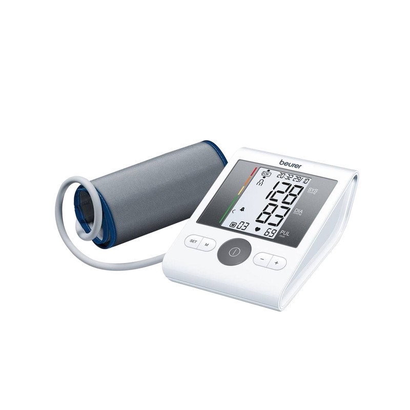 فشارسنج بازویی دیجیتال بیورر مدل BM28 با حافظه 120 رکورد برای 4 کاربر، نمایشگر LCD بزرگ، تشخیص آریتمی، هشدار خطای محا...