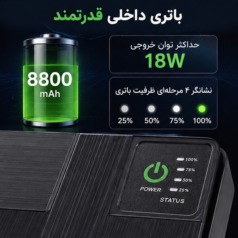 یو پی اس مودم دوربین مدار بسته و کارتخوان POE مدل DC1018P ظرفیت 8.8 ولت آمپر