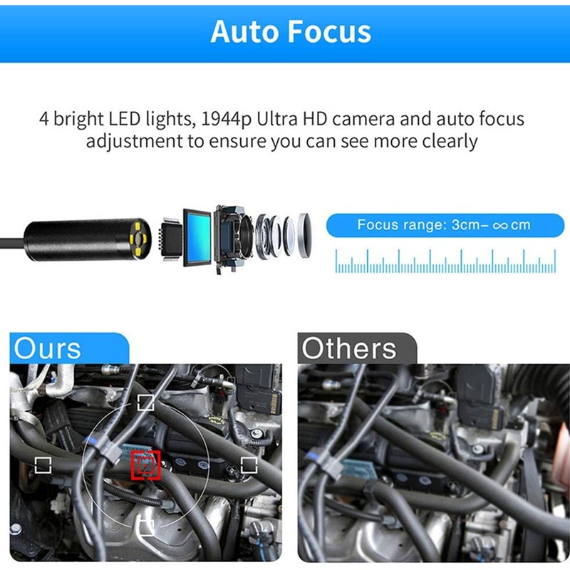 دوربین شلنگی مدل وای فای فوکوس خودکار فلزی کد 10M 5MP