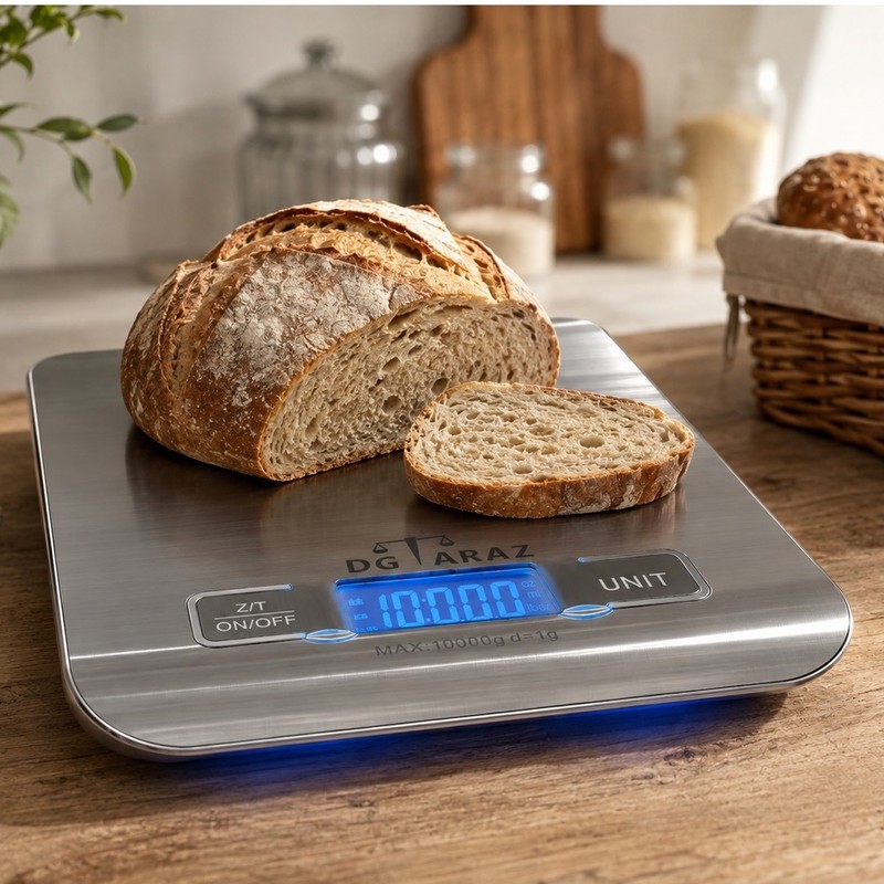 ترازو آشپزخانه دیجیتال مدل دیجی تراز 10kg-1 حداکثر ظرفیت قابل اندازهگیری 10 کیلوگرم با دقت اندازهگیری 1 گرم