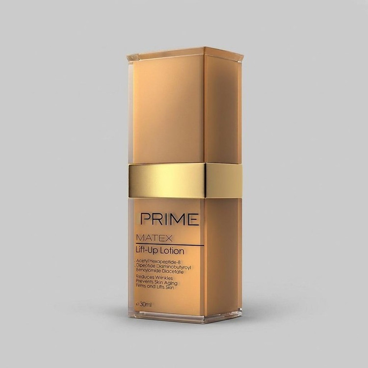 لوسیون سفتکننده پوست پرایم مدل Matex حجم 30 میلیلیتر با عصاره شاهبلوط هندی، ویتامینهای E ،A و B5، خاصیت لیفتینگ، آبرس...