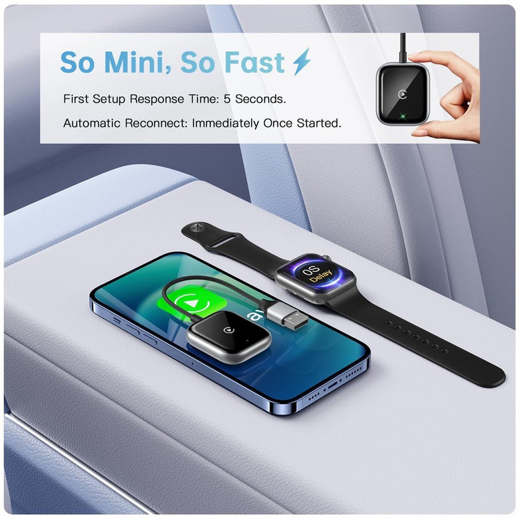 کارپلی و اندروید اتو مدلwireless Carplay/Android Auto به همراه مبدل USB به Type-C