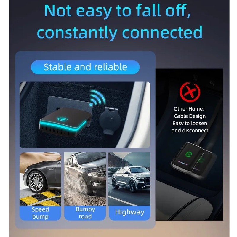 کارپلی و اندروید اتو مدل CP/AA M10 2in1 Carplay/Android Auto به همراه مبدل USB به USB-C
