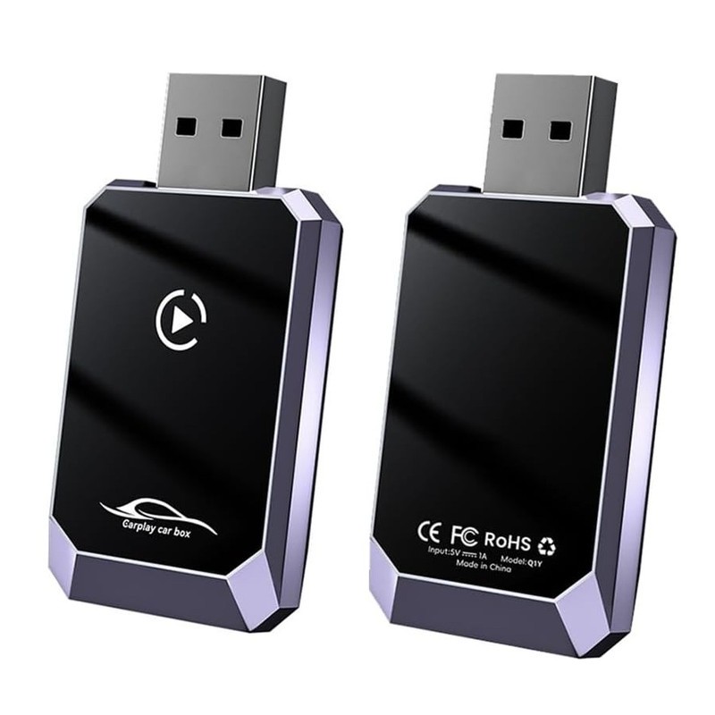 کارپلی و اندروید اتو مدل Wireless CarPlay/Android Auto Q1Y به همراه مبدل USB به USB-C