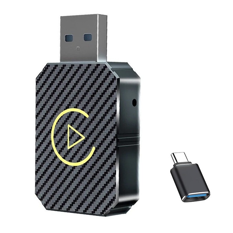 کارپلی و اندروید اتو مدل Wireless CarPlay/Android Auto Q1M به همراه مبدل USB به USB-C